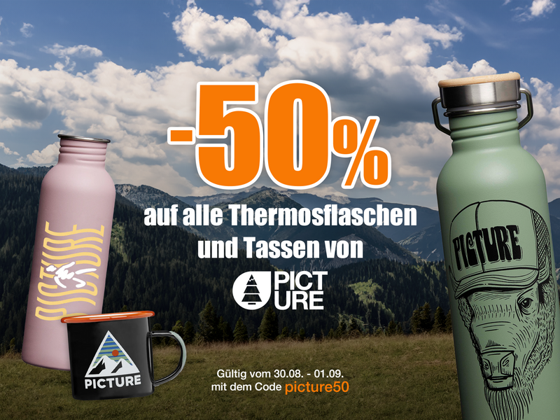 Jetzt -50% auf alle Thermosflaschen & Tassen von PICTURE