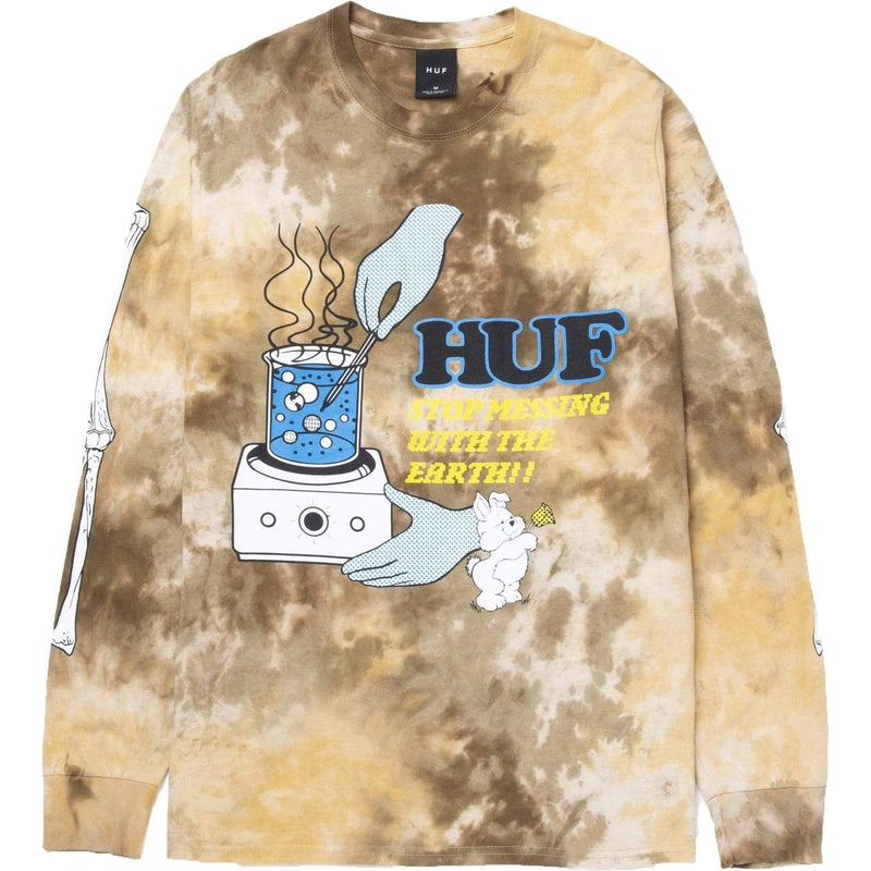 MESS TIEDYE L/S TEE - HUF - TS01508-BROWN - T-Shirt Langarm