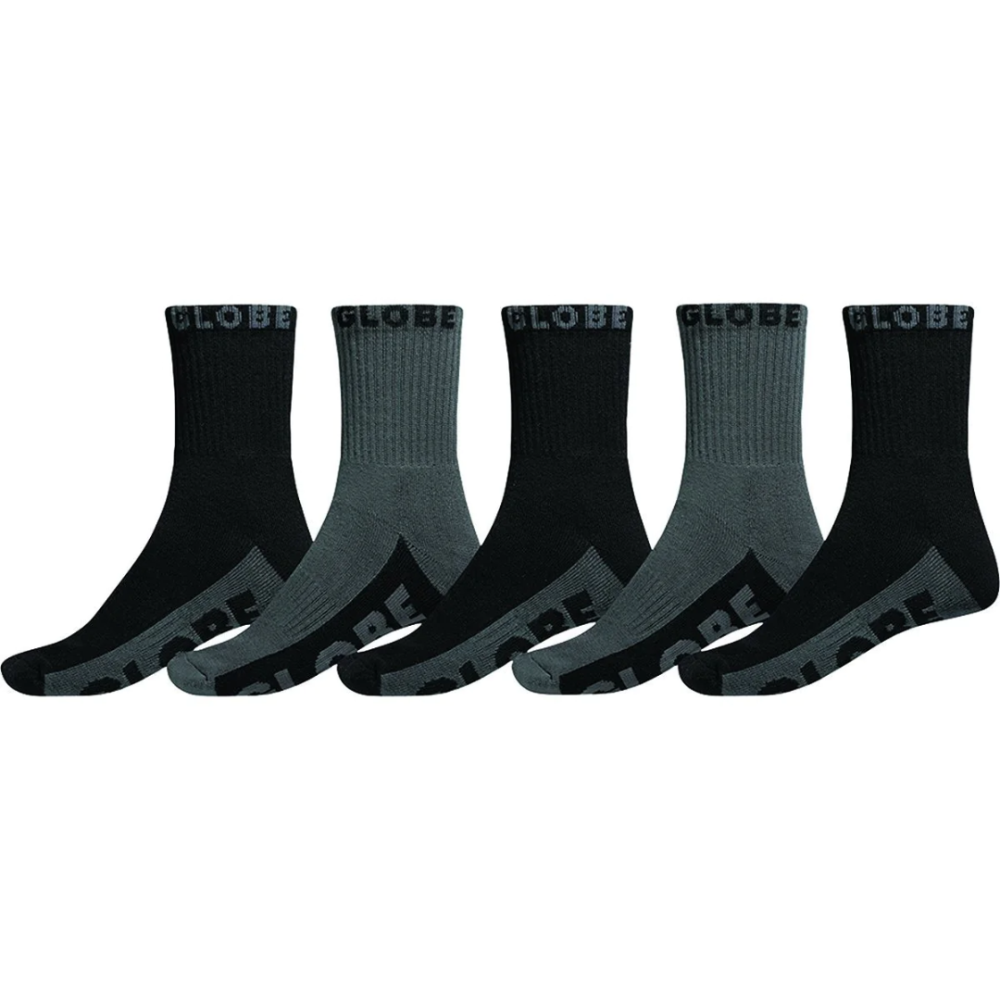 Globe - BLACK/GREY CREW SOCK 5PK - Black/Grey - Socken