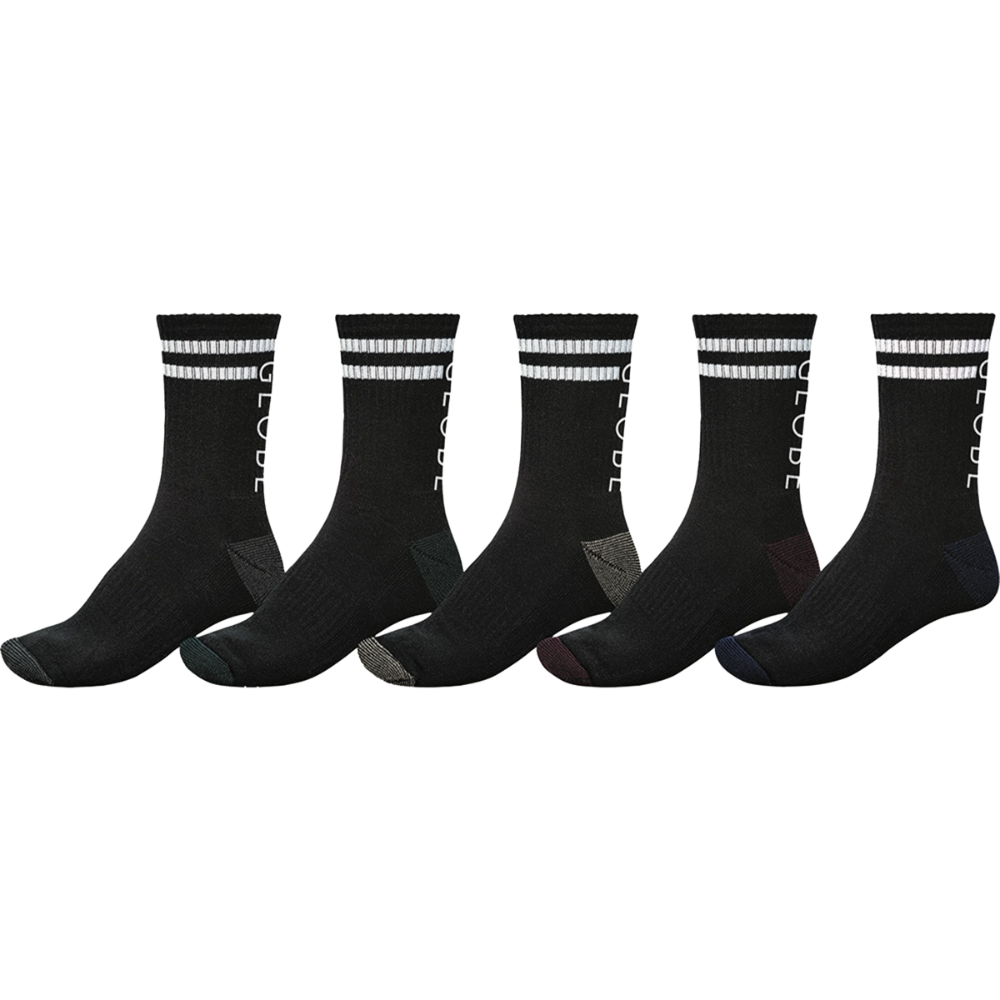 Globe - Carter Crew Sock 5 Pack - Black/Assorted - Socken