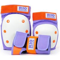 Triple Pad Set- Rio Roller- Purple/Orange - Ellbogen/Handgelenkschützer Skate