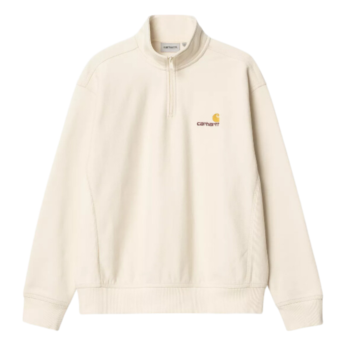 Carhartt WIP - Half Zip American Script Sweat - Natural - Zip Crew