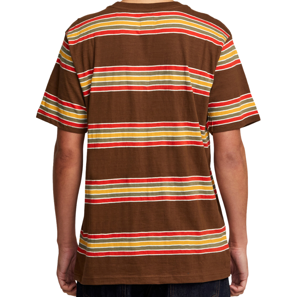 RVCA - SOMEDAYS STRIPE M KTTP  - BOMBAY BROWN - T-Shirt