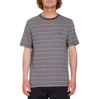 Volcom - STATIC STRIPE CREW SS - BLACK - T-Shirt