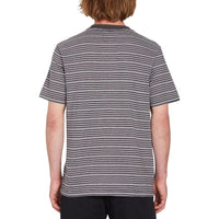 Volcom - STATIC STRIPE CREW SS - BLACK - T-Shirt