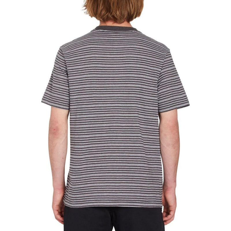 Volcom - STATIC STRIPE CREW SS - BLACK - T-Shirt