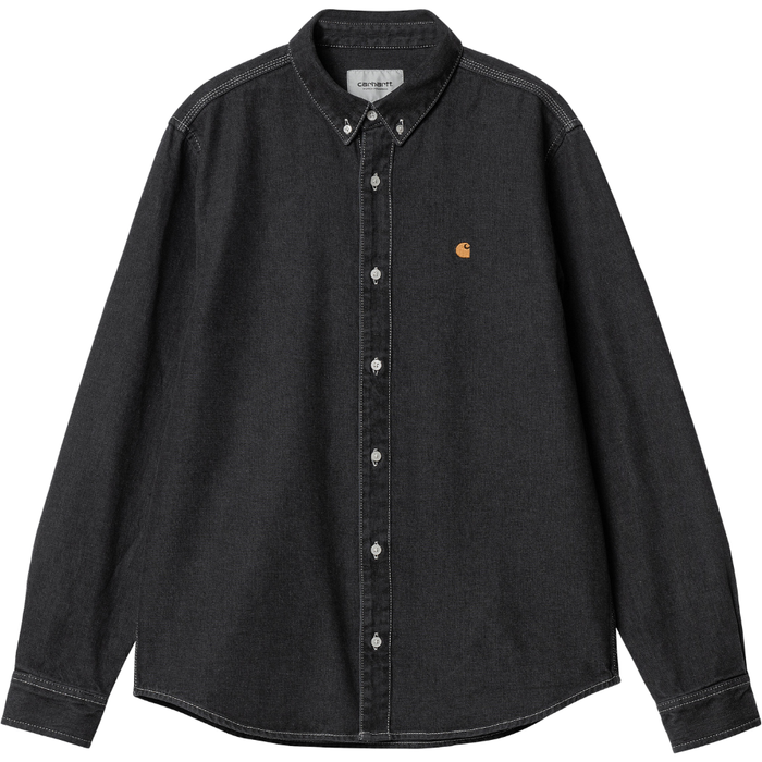 Carhartt - L/S Weldon Shirt - Black - Langarmhemd