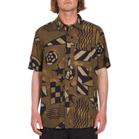 Volcom - HAND GEO SS - SERVICE GREEN - Kurzarmhemd