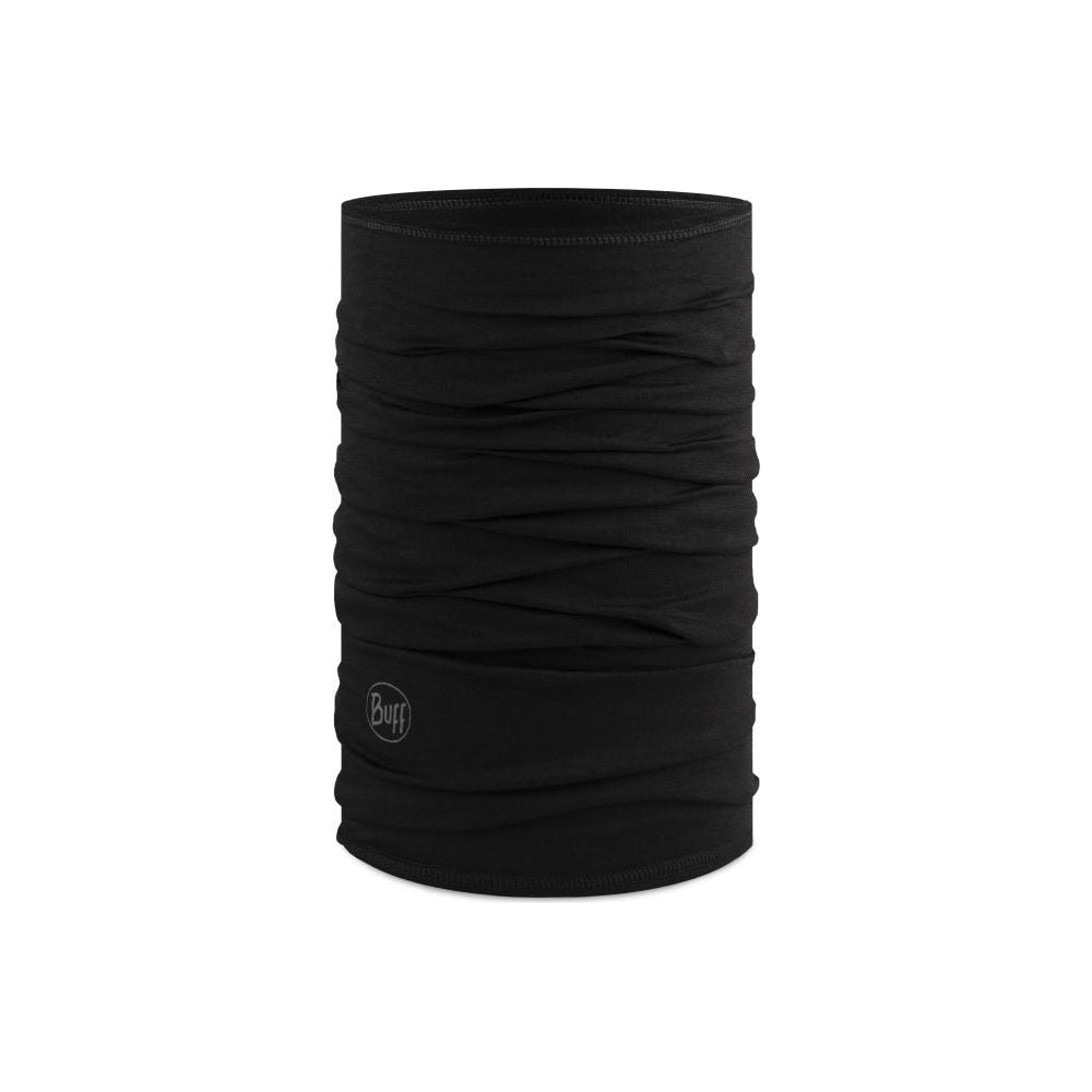 Buff - LIGHTWEIGHT MERINO WOOL  - Solid Black - Bandana