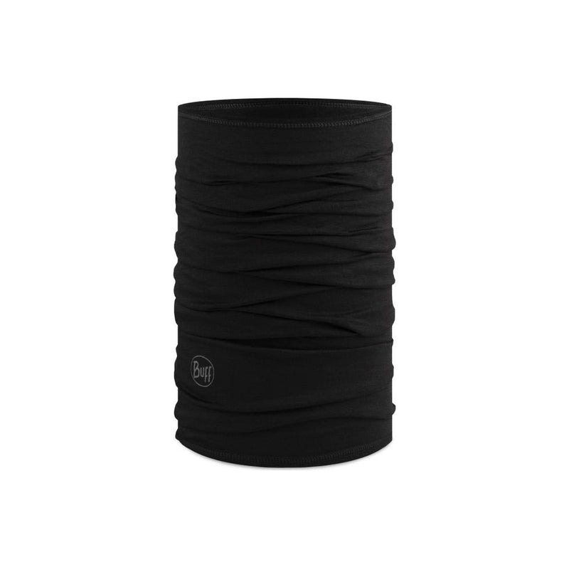 Buff - LIGHTWEIGHT MERINO WOOL  - Solid Black - Bandana