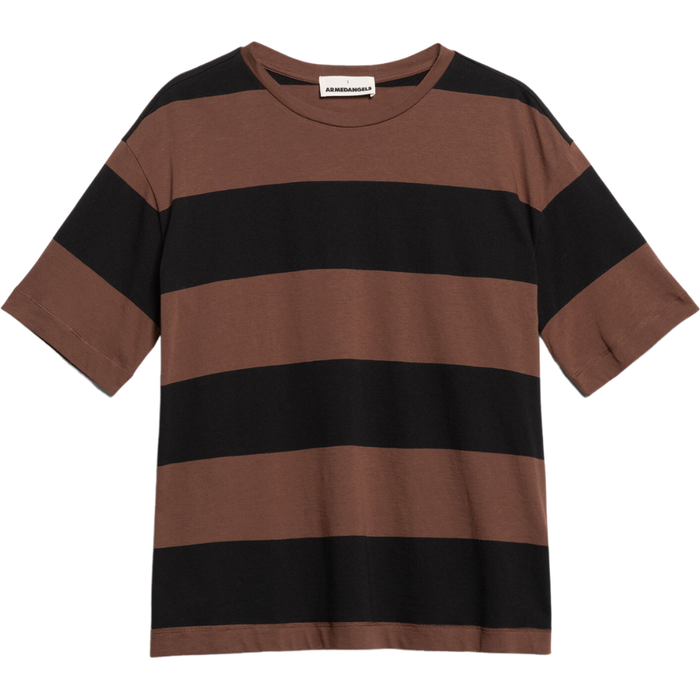 Armed Angels - SAIKAA BOLD STRIPES - deep brown-black - T-Shirt