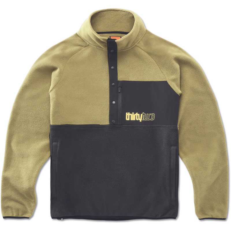 32 - REST STOP ANORAK - BLACK/TAN - Fleece Sweater