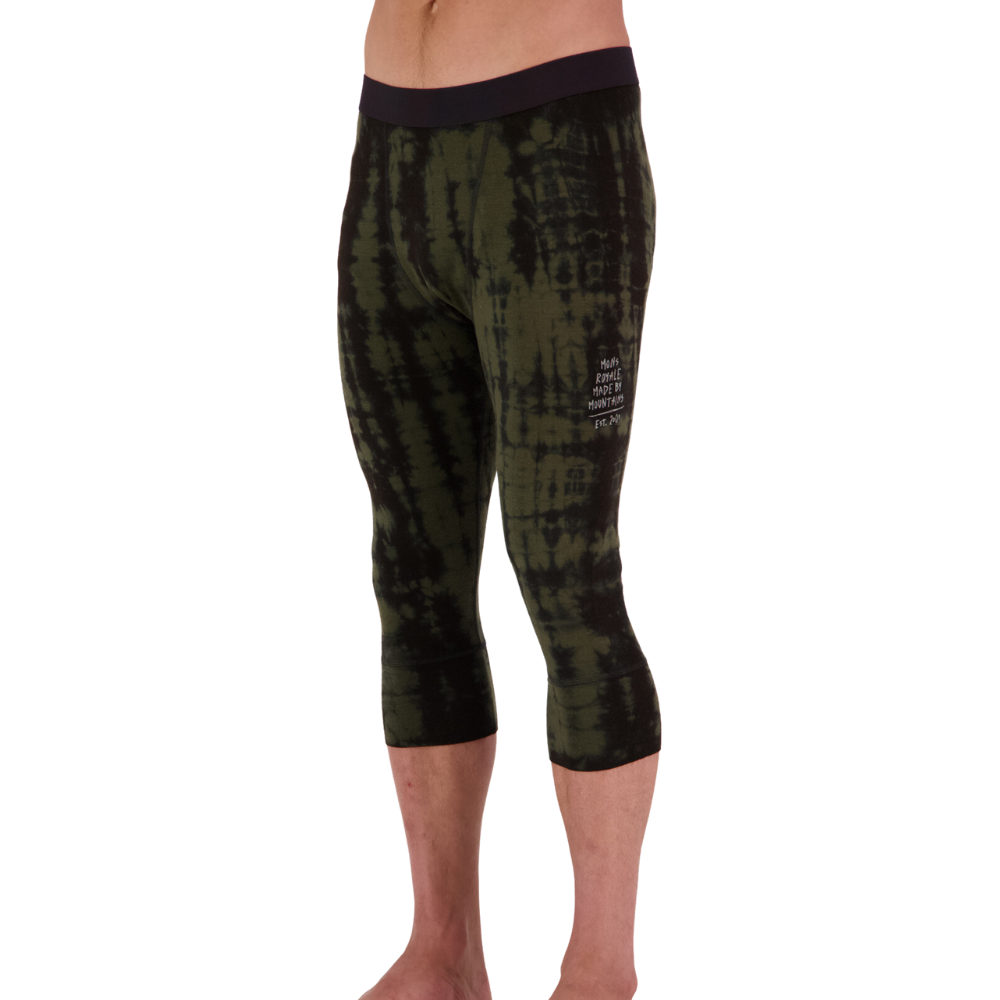 Mons Royale - Cascade Merino Flex 200 3/4 Legging - Olive Tie Dye - Funktions Unterhose Kurz