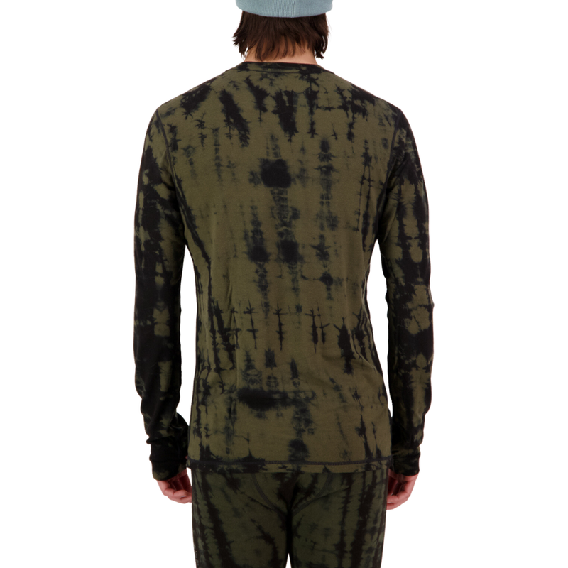 Mons Royale - Cascade Merino Flex 200 LS - Olive Tie Dye - Techshirt Langarm