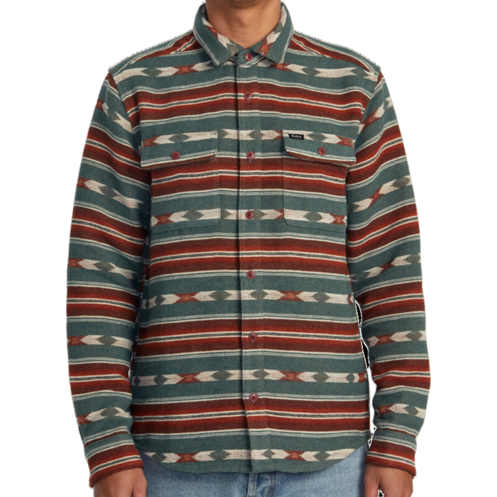 RVCA - RVCA BLANKET LS - TEAL - Langarmhemd