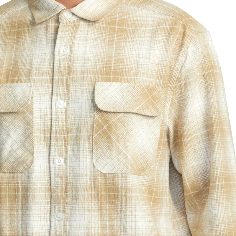 RVCA - DAYSHIFT FLANNEL LS - KHAKI - Langarmhemd