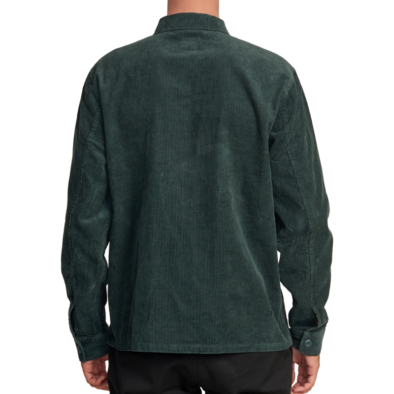 RVCA - AMERICANA CORDUROY OVERSHIRT - HUNTER GREEN - Langarmhemd