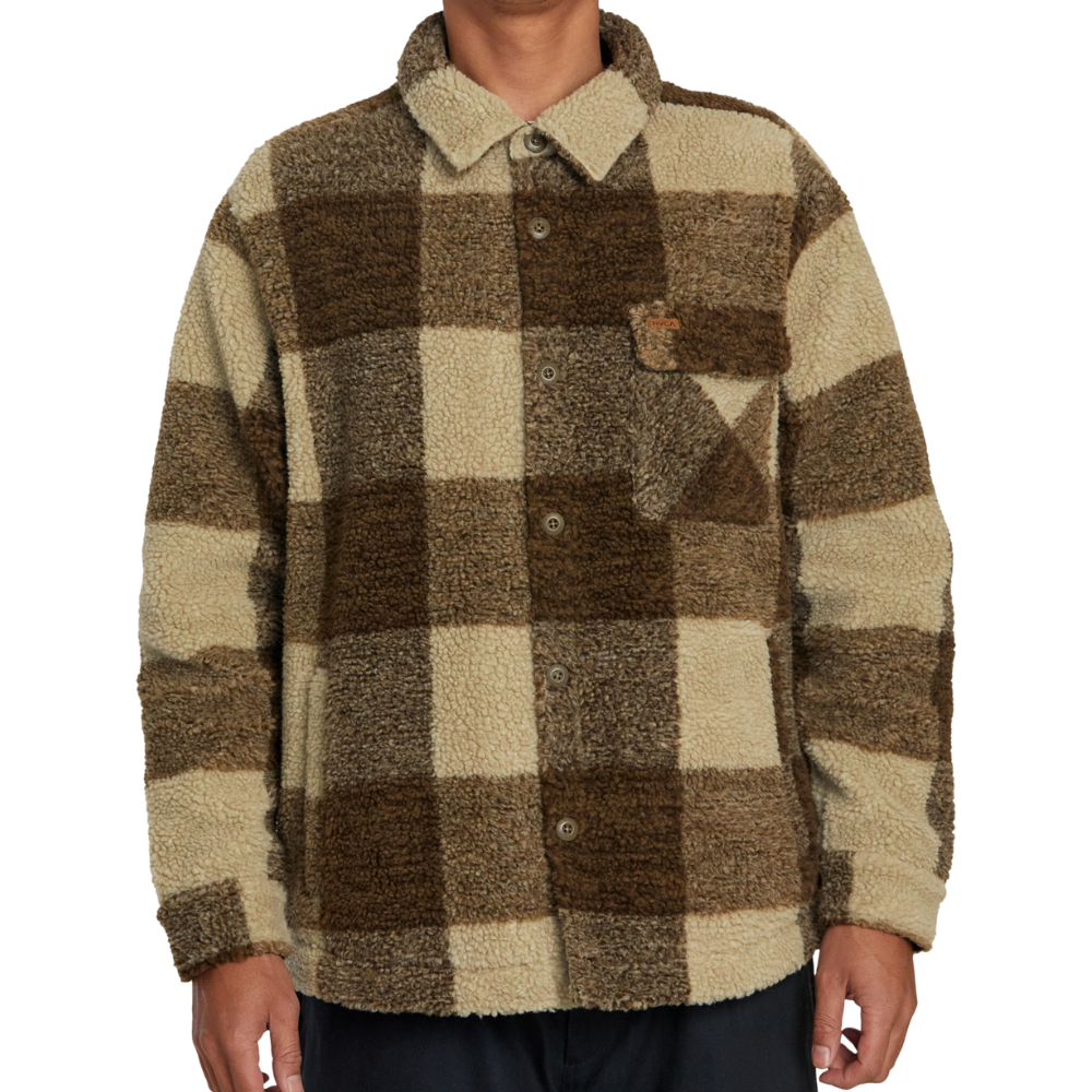 RVCA - LOCKHEART SHERPA - KHAKI - Fleece Hemd