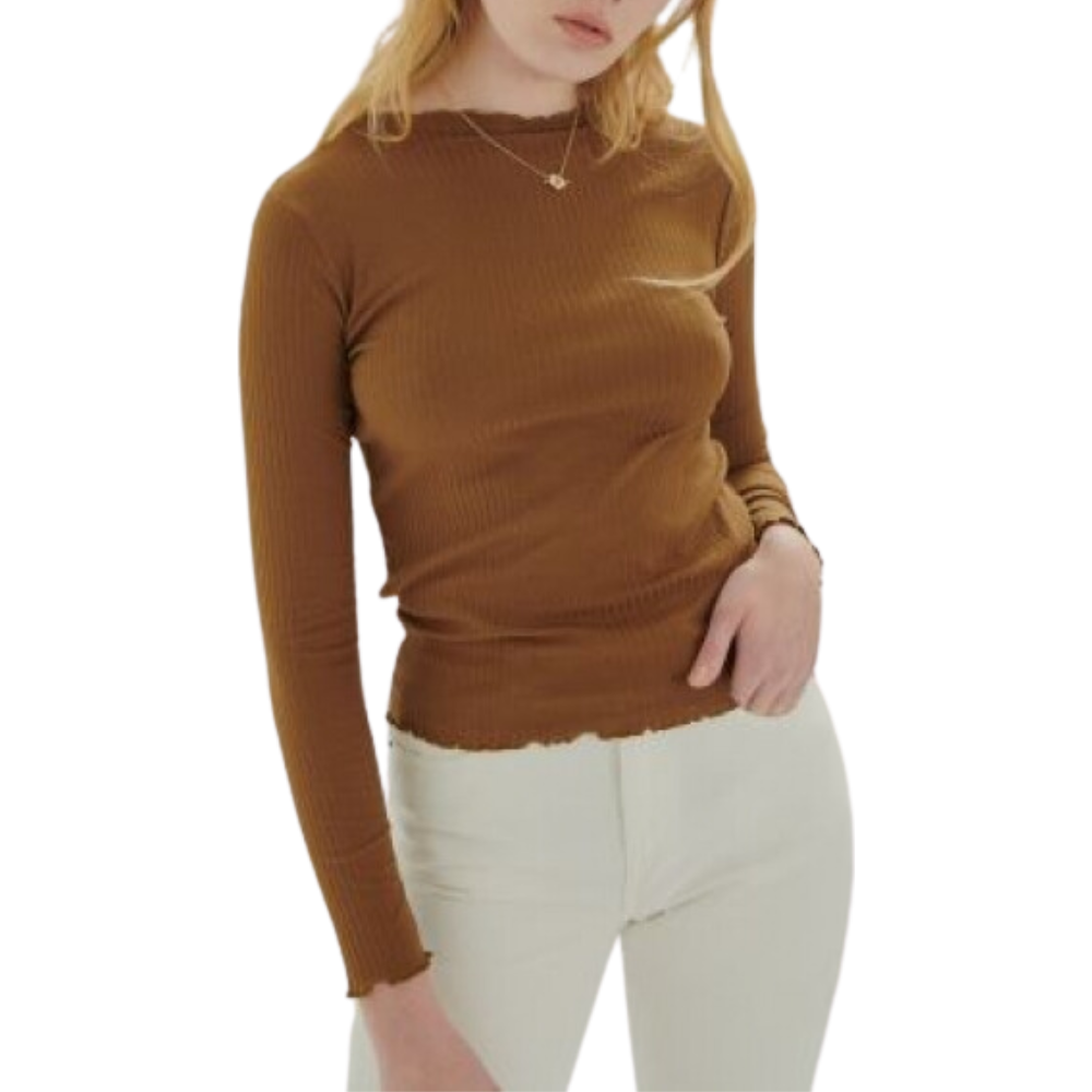 24 Colours - Shirt - brown - T-Shirt Langarm