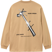 Carhartt - L/S Reverse Hammer T-Shirt - Dusty H Brown - T-Shirt Langarm