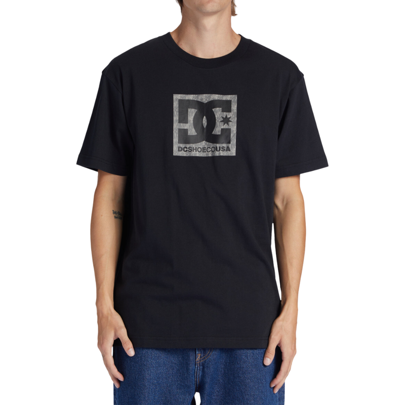 DC - DCSQUARSTARFILL  TEES - BLACK/GREYSTONE - T-Shirt