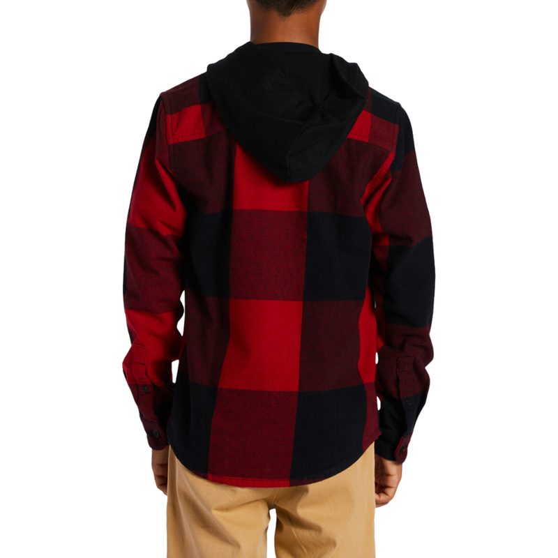 DC - RUCKUS HOODED  - CHILI PEPPER/BLACK - Langarmhemd