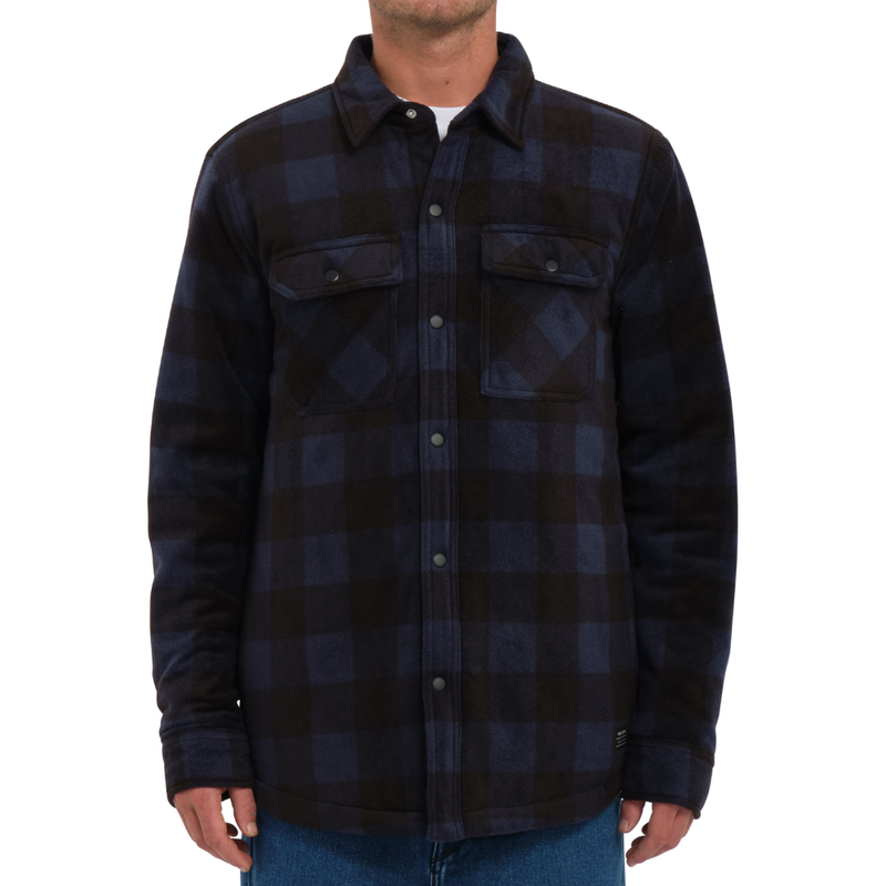 Volcom - BOWERED FLEECE LS - NAVY - Fleece Hemd