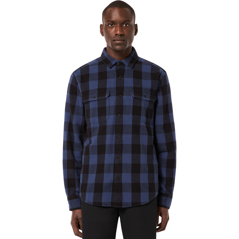 Oakley - TERRAFORMIC LS BUTTON DOWN - BLACK/BLUE CHECK - Langarmhemd