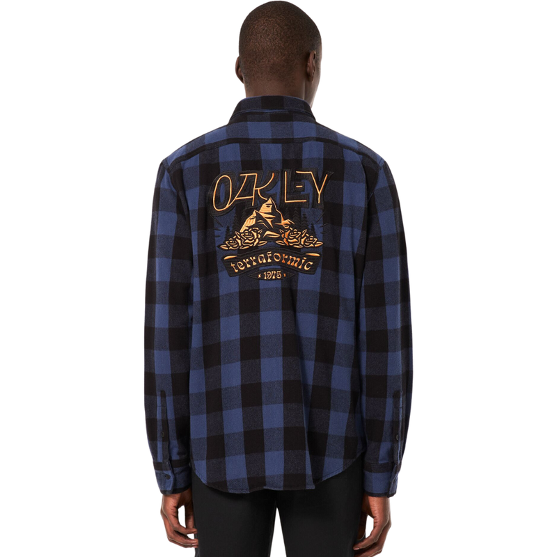 Oakley - TERRAFORMIC LS BUTTON DOWN - BLACK/BLUE CHECK - Langarmhemd