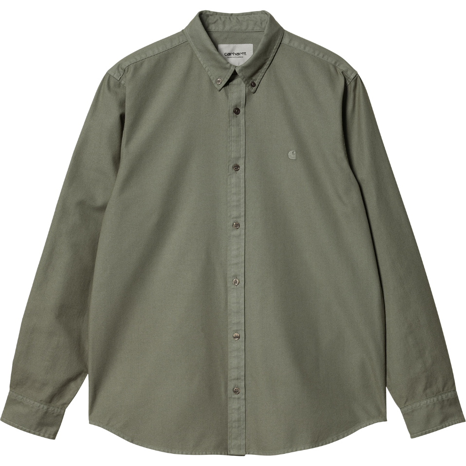 Carhartt - L/S Bolton Shirt - Smoke Green - Langarmhemd