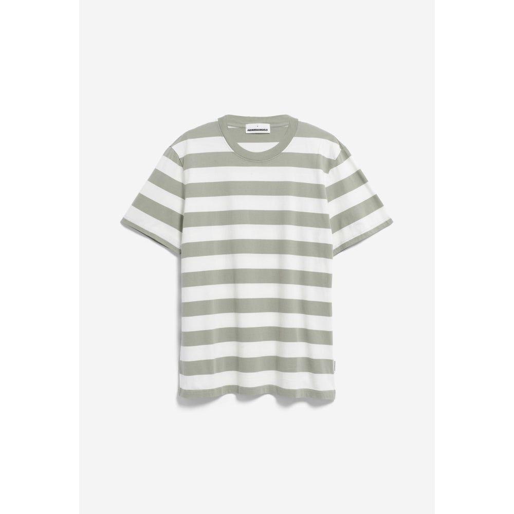 Armed Angels - BAHAAR STRIPES - oatmilk-grey green - T-Shirt