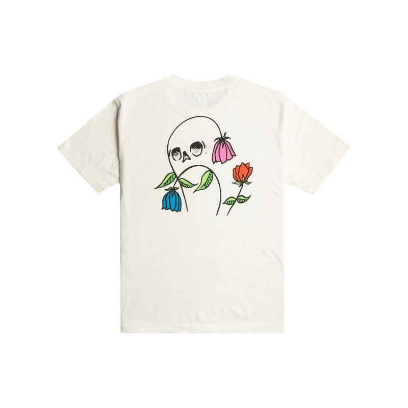 RVCA - FLOWER SKULL SS TEE - ANTIQUE WHITE - T-Shirt