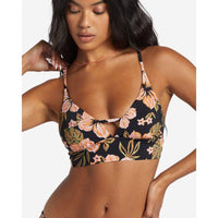 Billabong - HOOKED ON TROPICS V NECK CAMI - BLACK PEBBLE - Bikini Top