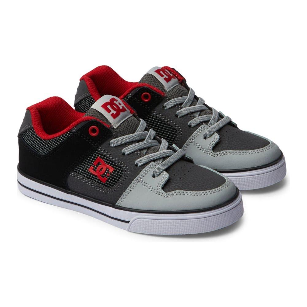 DC - PURE ELASTIC - RED/HEATHER GREY - Skateschuh