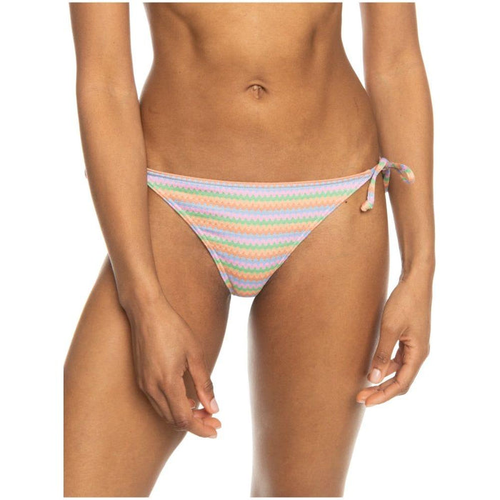 Roxy - WAVY STRIPE CHEEKY TIE SIDE - PAPAYA WAVY STRIPE S - Bikini Hose