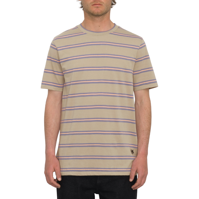 Volcom - V ENT HOCKEY DAD CREW SS - LIGHT KHAKI - T-Shirt