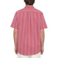 Volcom - NEWBAR STRIPE SS - WASHED RUBY - Kurzarmhemd