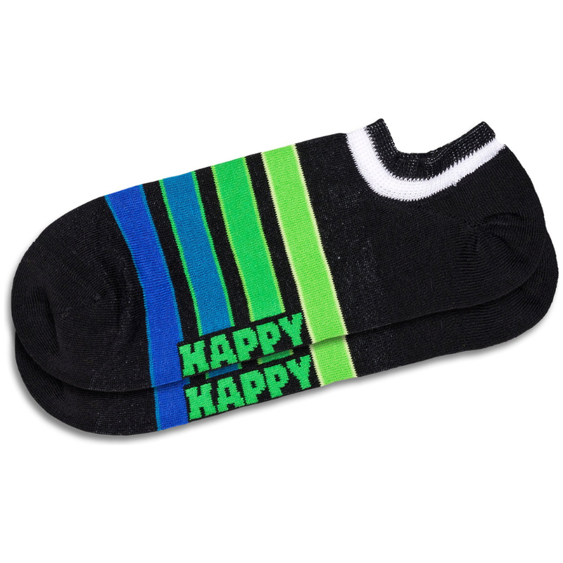 Happy Socks - Stripes No Show Sock - Black - Socken