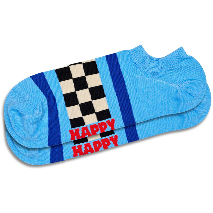 Happy Socks - Checked Stripe No Show Sock - Light Blue - Socken