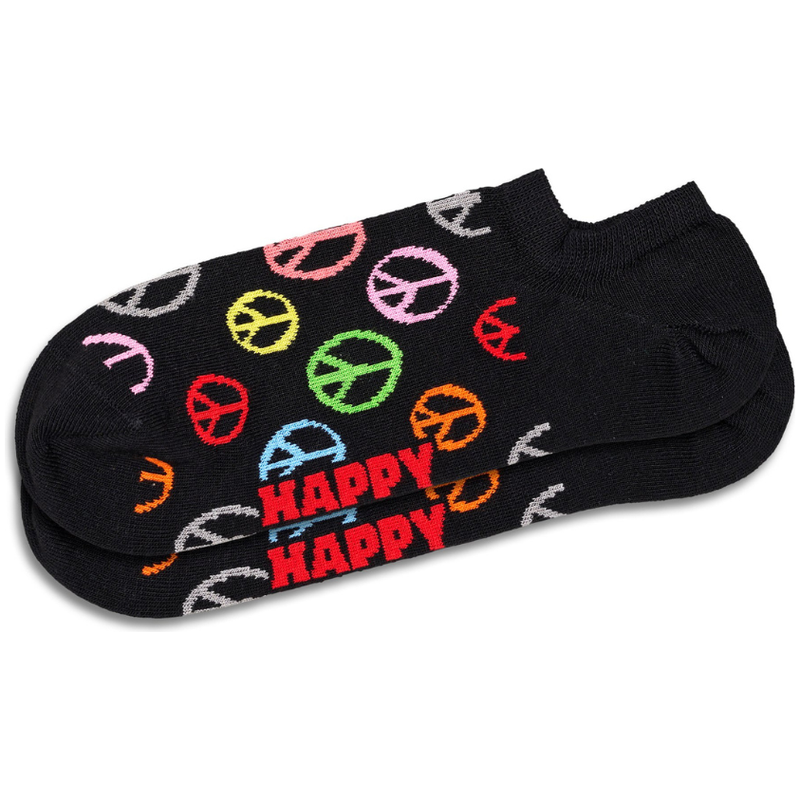 Happy Socks - Peace No Show Sock - Black - Socken