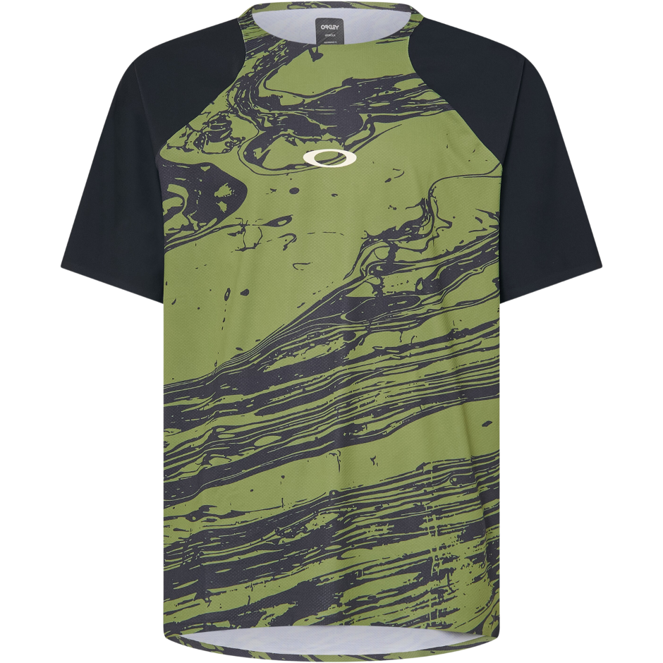 Oakley - SEEKER AIRLINE SS JERSEY - DUALITY SWIRL GN/BK - Techshirt Kurzarm