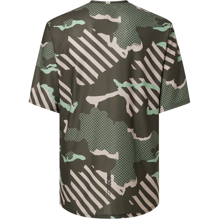 Oakley - RIDE FREE SS JERSEY - GREEN STRIPE/GRIP CAMO - Techshirt Kurzarm