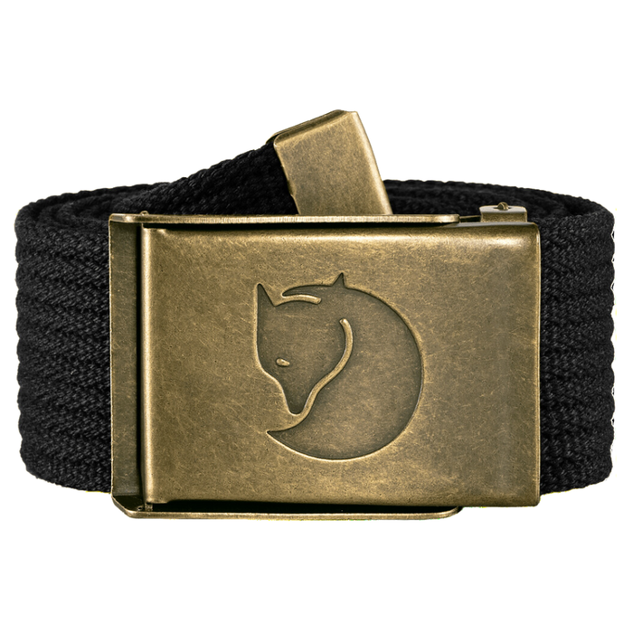 FjällRäven - Canvas Brass Belt 4 cm - Black - Textilgürtel