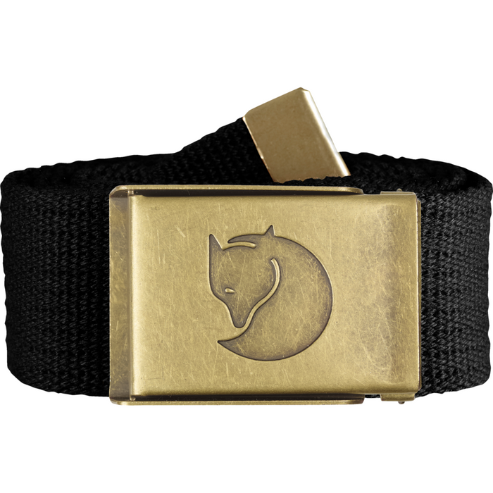 Fjällräven - Canvas Brass Belt 4 cm - Black - Textilgürtel