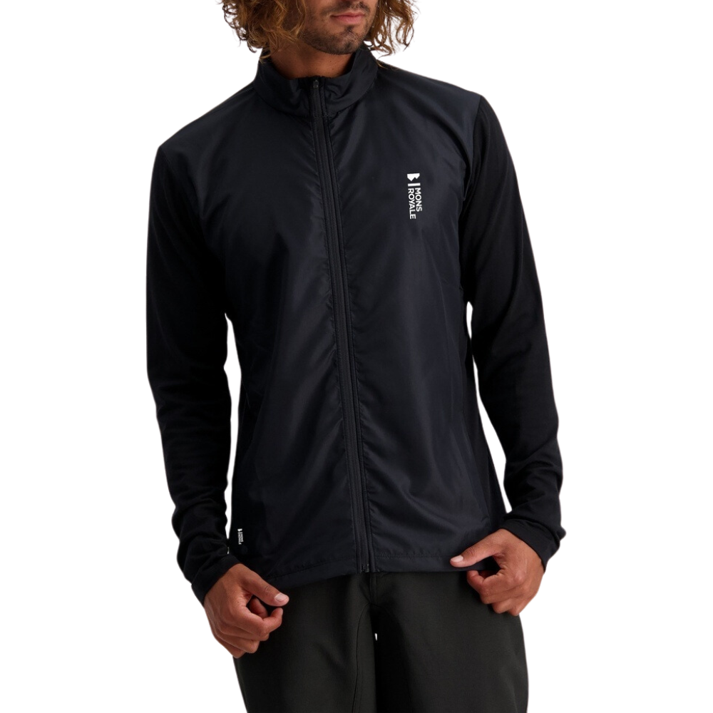 Mons Royale - Redwood Merino Air-Con Wind Jersey - Black - Base Layer Fleece