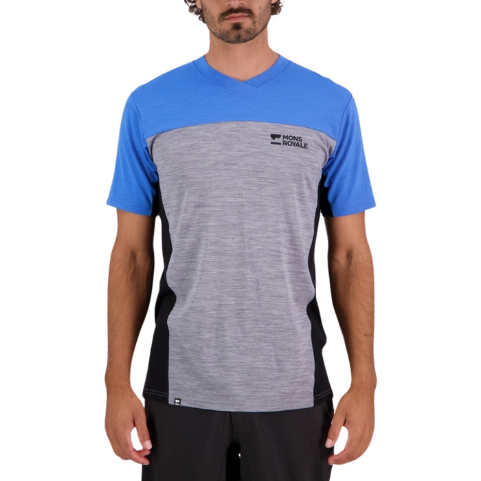 Mons Royale - Redwood Merino Air-Con VT - Blue Gravel - Outdoor-Shirt  Kurzarm