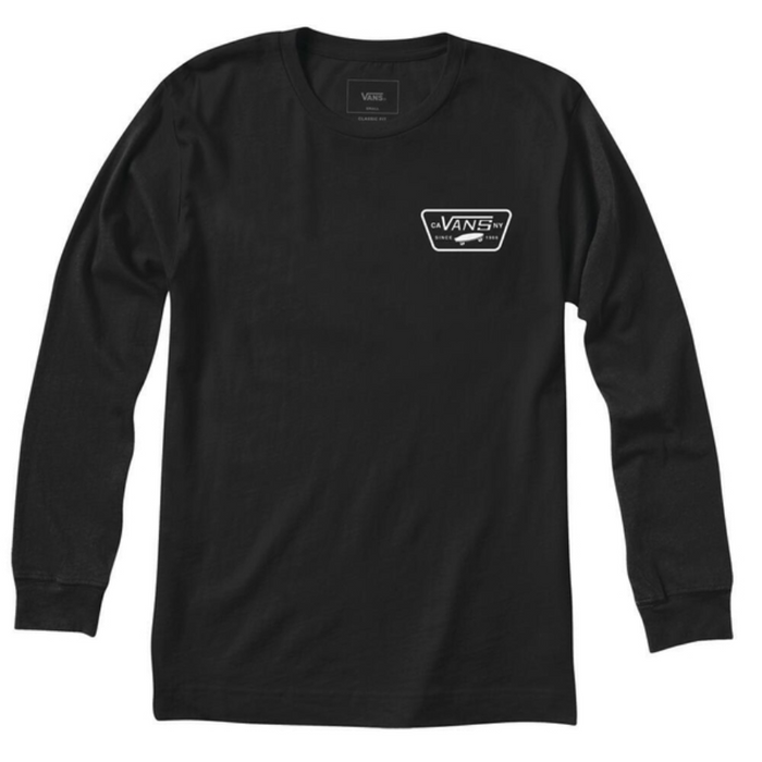 Vans - MN Full Patch Back LS  - Black/White - T-Shirt Langarm