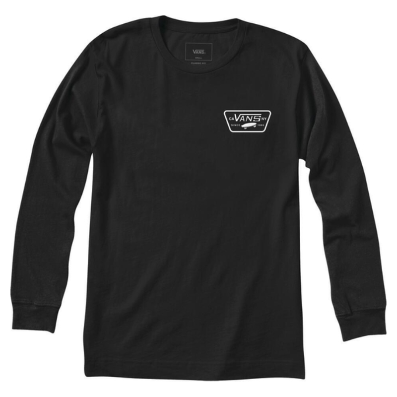 Vans - MN Full Patch Back LS  - Black/White - T-Shirt Langarm