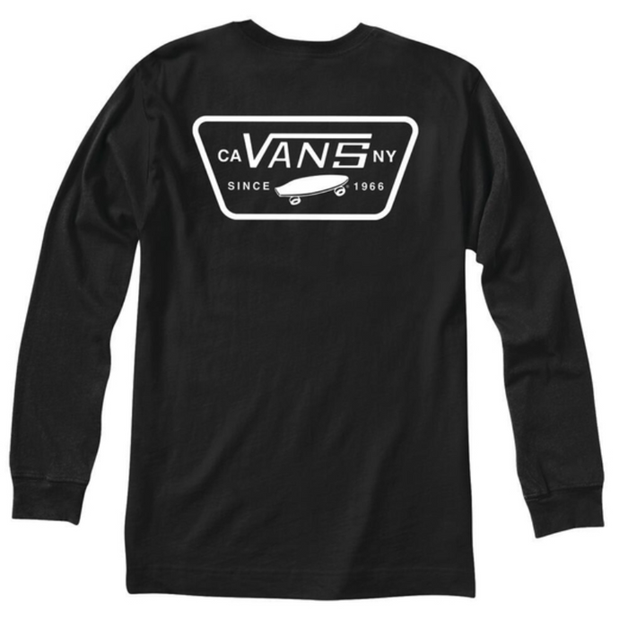 Vans - MN Full Patch Back LS  - Black/White - T-Shirt Langarm