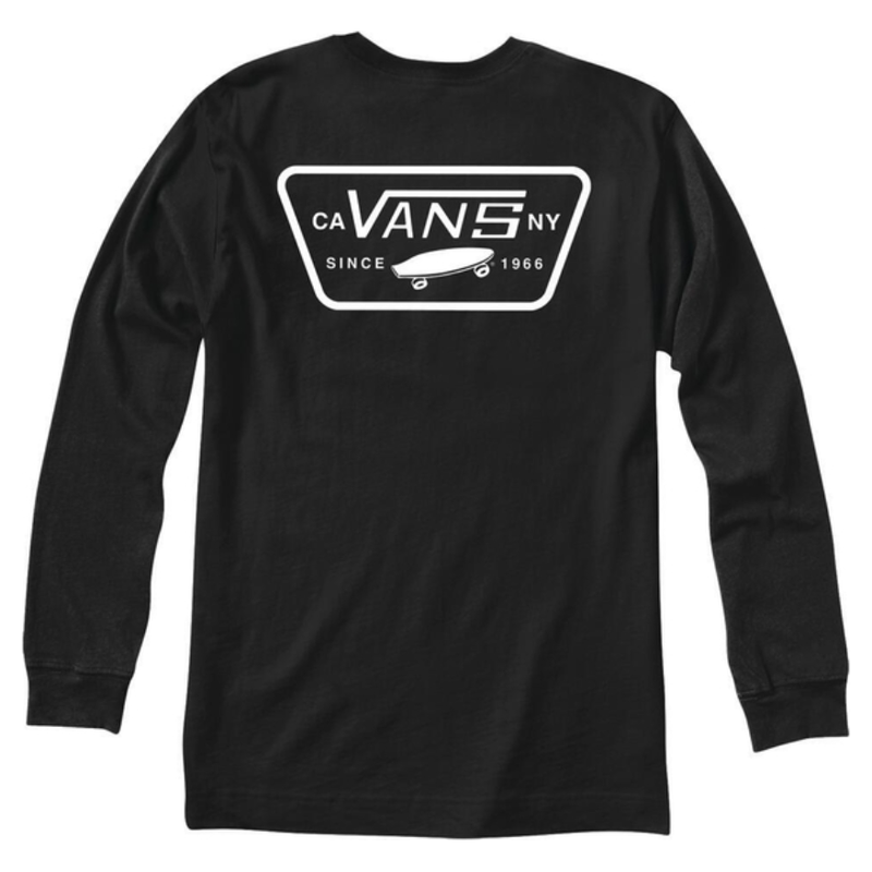 Vans - MN Full Patch Back LS  - Black/White - T-Shirt Langarm